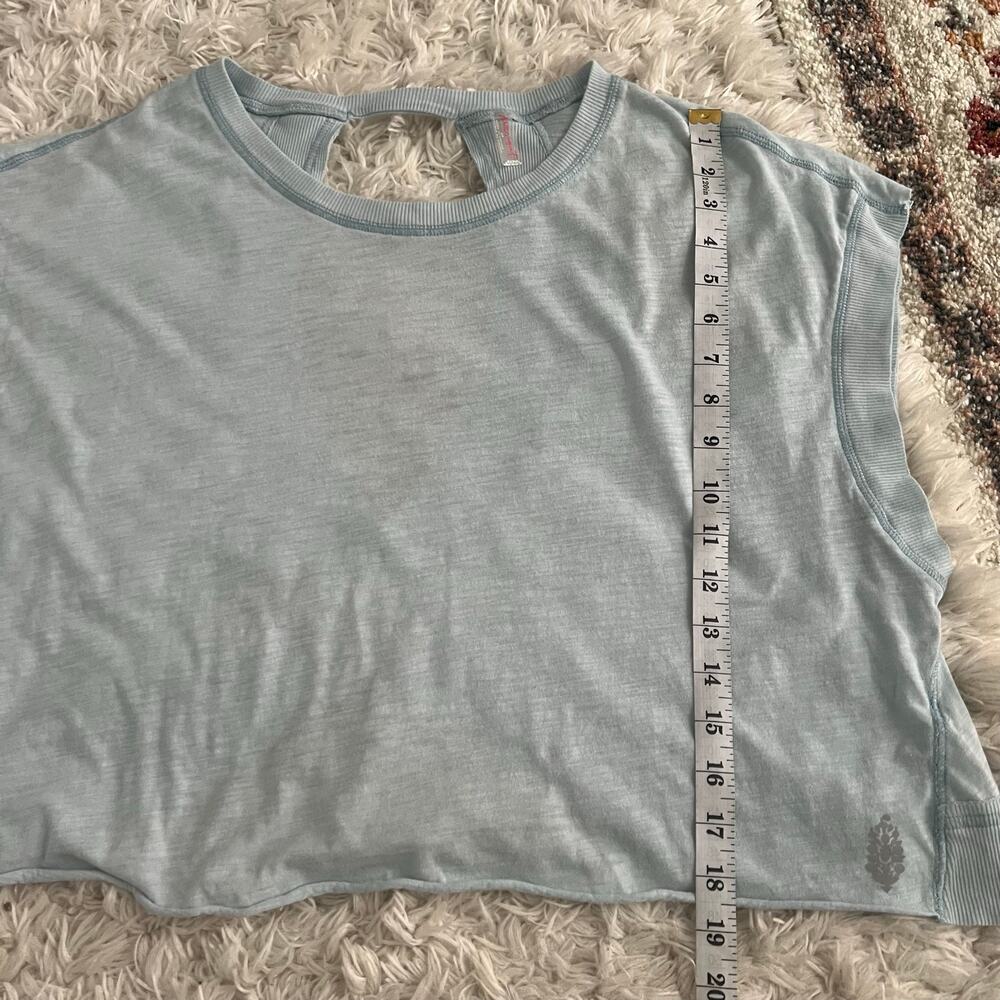 FP Movement Free People Light Blue My Time Tee Open Back Shirt Size S - Picture 7 of 7